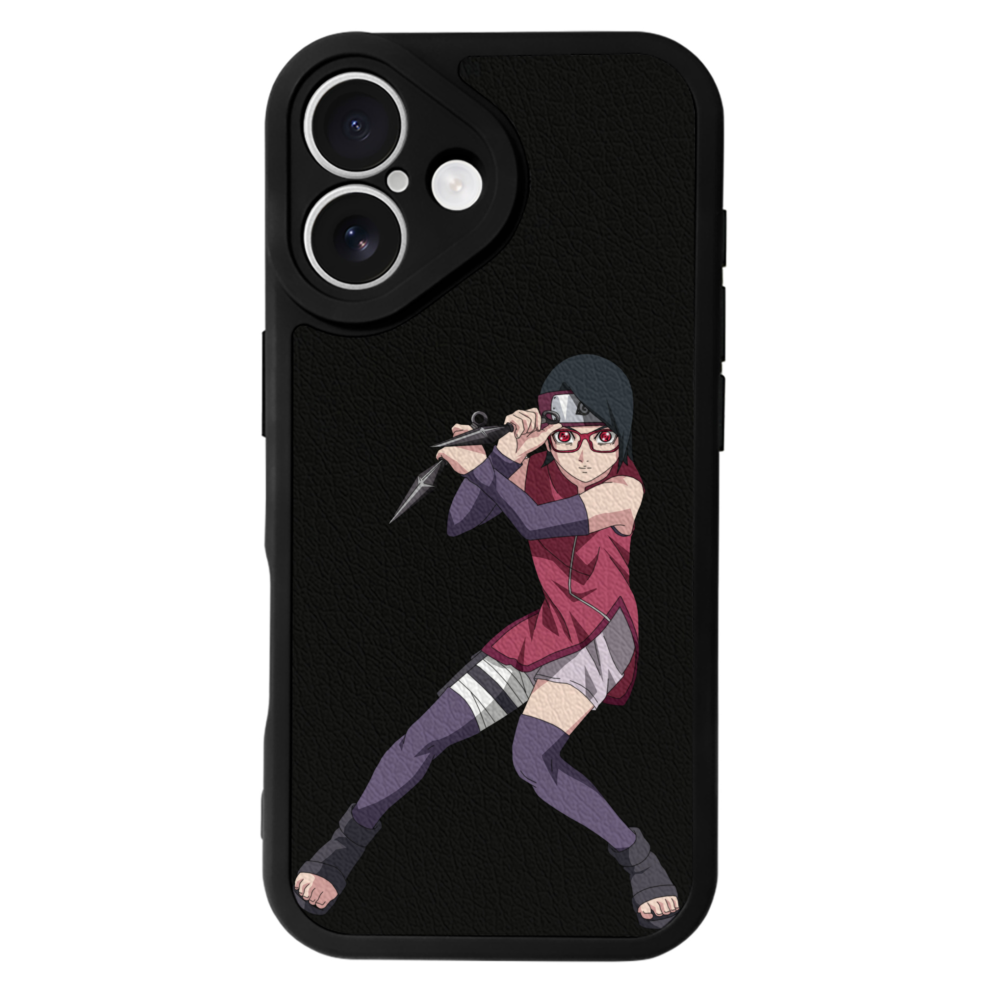 （画像用） NARUTO -ナルト- うちは サラダ Uchiha Sarada 【iPhone 16シリーズ対応】シリコンスマホケース（レザー調） 材質：シリコン